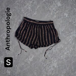 Anthropologie Blue and Pink/Gold Striped Pajama Shorts